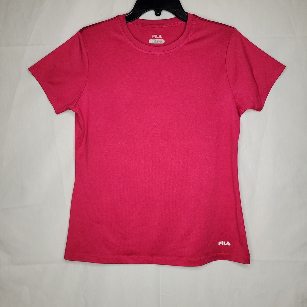Fila Womens Pink Heathered‎ Short Sleeve Activewear T-Shirt Size Large